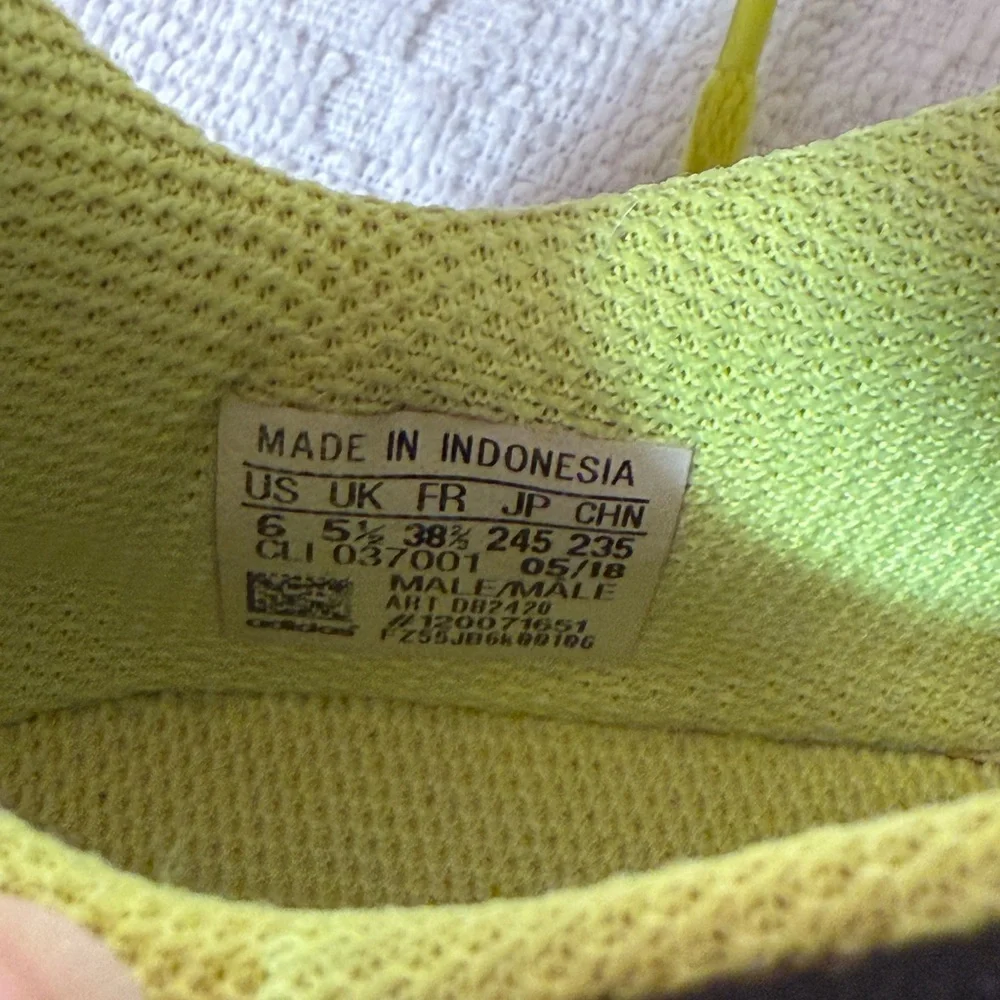 Adidas Lime and Black Athletic Shoes